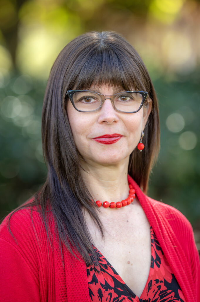 Valerie Emerick in red dress